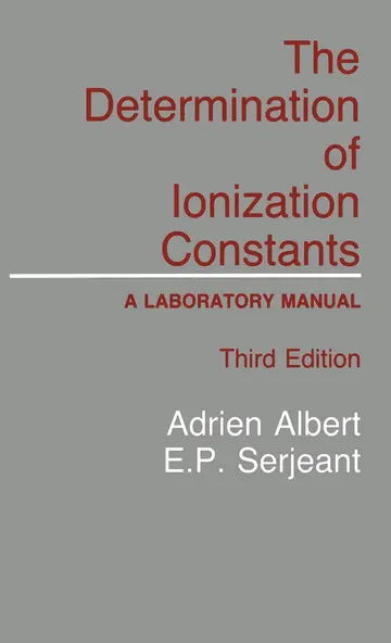 Cover of The Determination of Ionization Constants