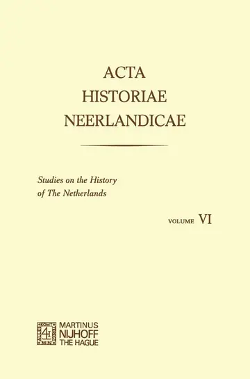 Cover of Acta Historiae Neerlandicae/Studies on the History of the Netherlands VI