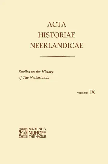 Cover of Acta Historiae Neerlandicae IX
