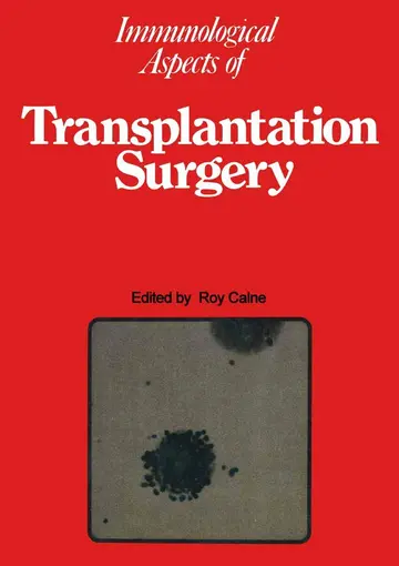 Cover of Immunological Aspects of Transplantation Surgery