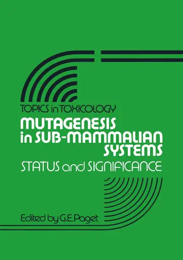 Cover of Mutagenesis in Sub-Mammalian Systems