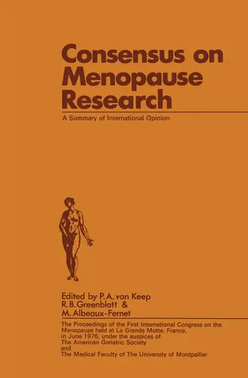 Cover of Consensus on Menopause Research