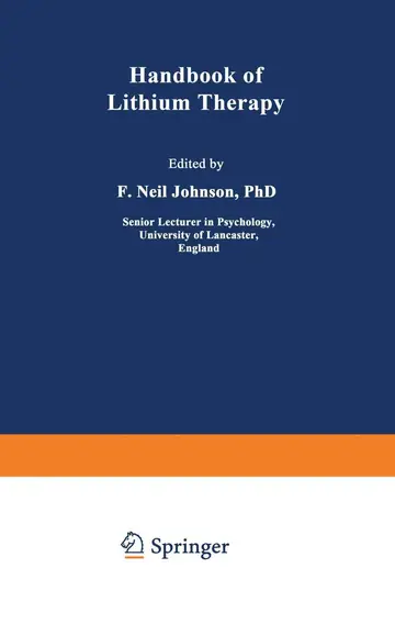 Cover of Handbook of Lithium Therapy