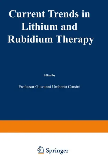 Cover of Current Trends in Lithium and Rubidium Therapy