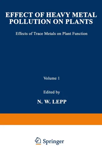 Cover of Effect of Heavy Metal Pollution on Plants