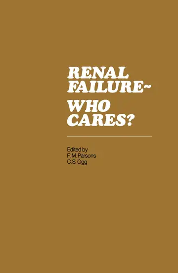 Cover of Renal Failure- Who Cares?