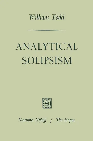 Cover of Analytical Solipsism