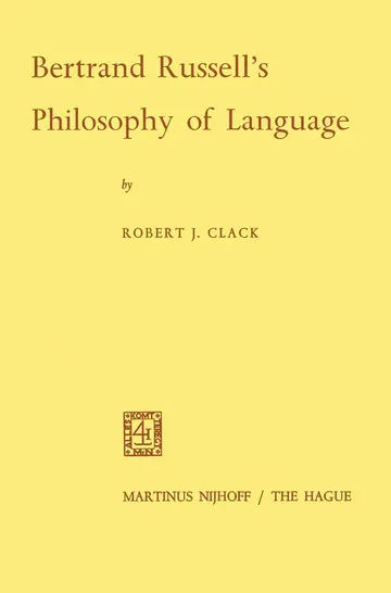 Cover of Bertrand Russells Philosophy of Language