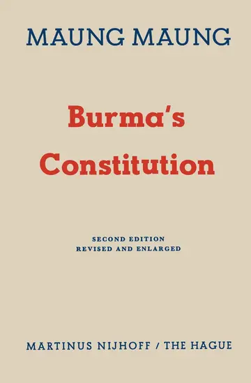 Cover of Burma’s Constitution