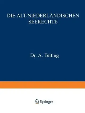 Cover of Die Alt-Niederländischen Seerechte