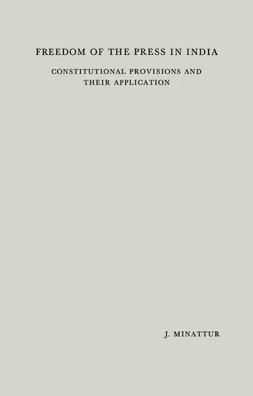 Cover of Freedom of the Press in India