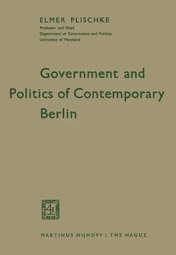 Cover of Government and Politics of Contemporary Berlin