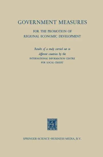 Cover of Government Measures for the Promotion of Regional Economic Development