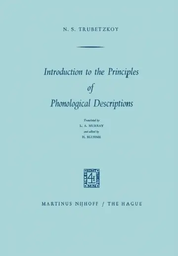 Cover of Introduction to the Principles of Phonological Descriptions
