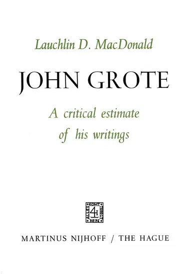 Cover of John Grote
