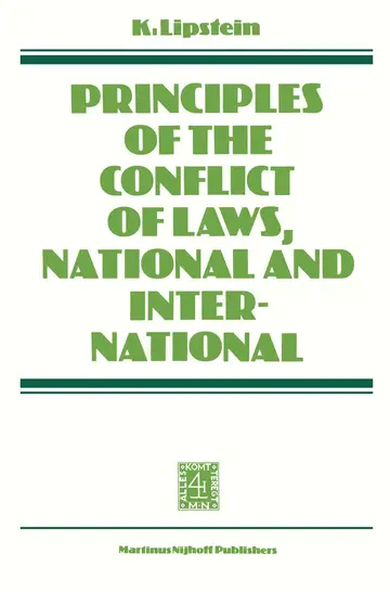 Cover of Principles of the Conflict of Laws National and International
