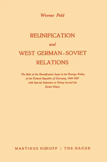 Cover of Reunification and West German-Soviet Relations