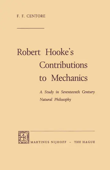 Cover of Robert Hooke’s Contributions to Mechanics
