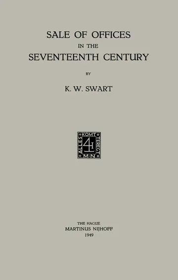 Cover of Sale of Offices in the Seventeenth Century