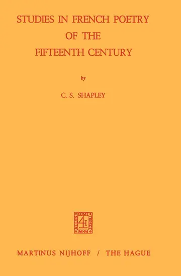 Cover of Studies in French Poetry of the Fifteenth Century