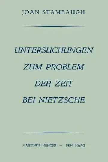 Cover of Untersuchungen Zum Problem Der Zeit Bei Nietzsche
