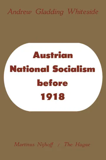 Cover of Austrian National Socialism before 1918