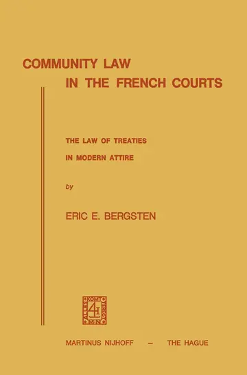Cover of Community Law in the French Courts