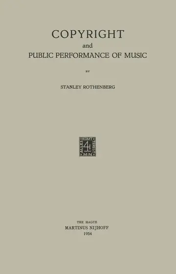Cover of Copyright and Public Performance of Music