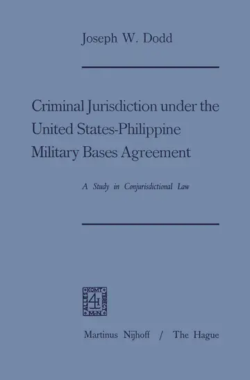 Cover of Criminal Jurisdiction under the United States-Philippine Military Bases Agreement