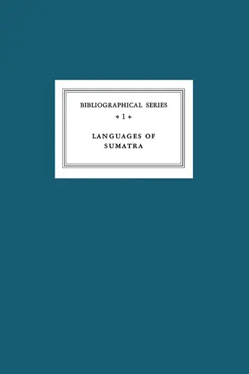 Cover of Critical Survey of Studies on the Languages of Sumatra