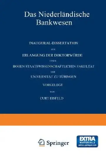 Cover of Das Niederländische Bankwesen