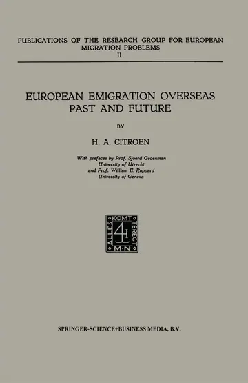 Cover of European Emigration Overseas Past and Future
