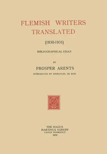 Cover of Flemish Writers Translated (1830–1931)