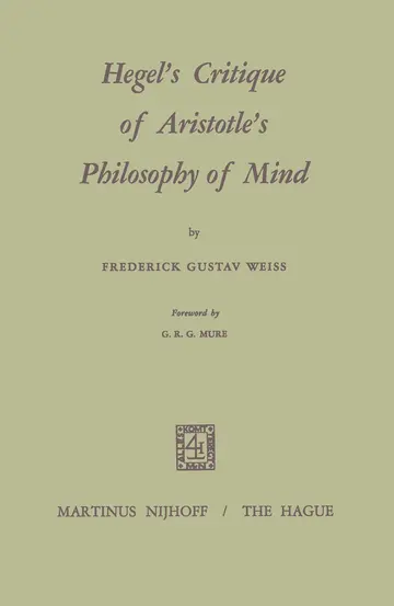 Cover of Hegel s Critique of Aristotle s Philosophy of Mind