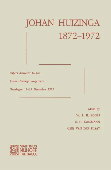 Cover of Johan Huizinga 1872-1972