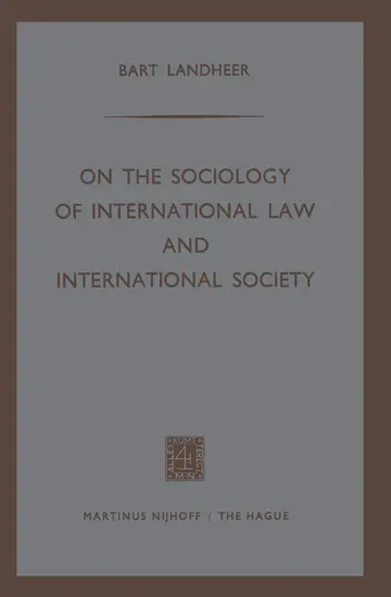 Cover of On the Sociology of International Law and International Society