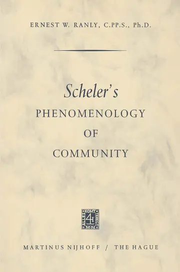 Cover of Scheler's Phenomenology of Community