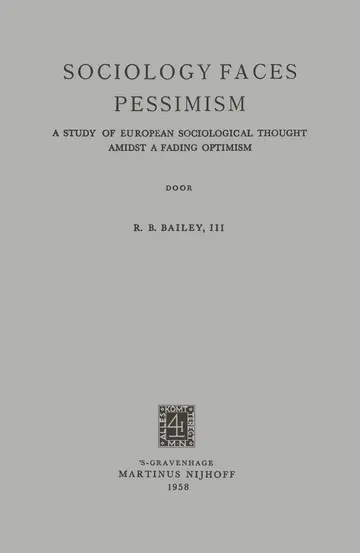 Cover of Sociology Faces Pessimism