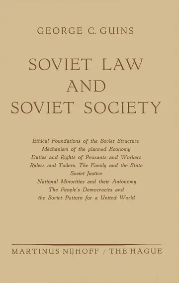 Cover of Soviet Law and Soviet Society