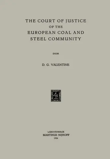 Cover of The Court of Justice of the European Coal and Steel Community
