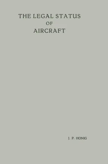 Cover of The Legal Status of Aircraft