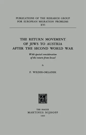 Cover of The Return Movement of Jews to Austria after the Second World War