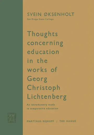 Cover of Thoughts Concerning Education in the Works of Georg Christoph Lichtenberg