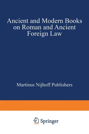 Cover of Ancient and Modern Books on Roman and Ancient Foreign Law