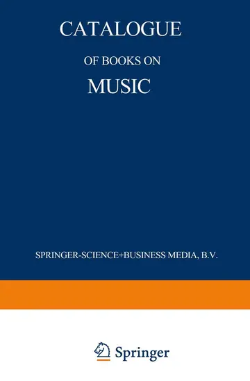 Cover of Catalogue of Books on Music