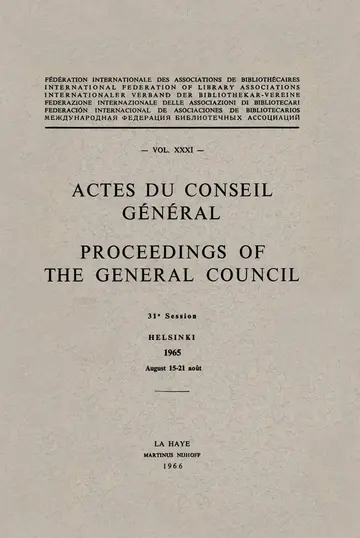 Cover of Actes du Conseil Général Proceedings of the General Council