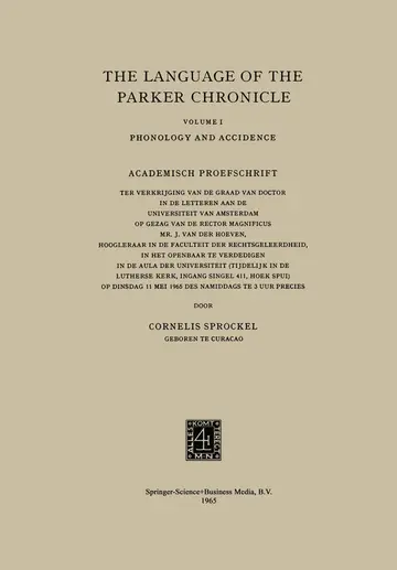 Cover of The Language of the Parker Chronicle