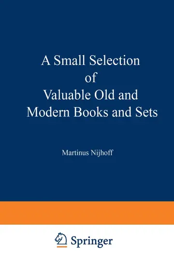 Cover of A Small Selection of Valuable Old and Modern Books and Sets