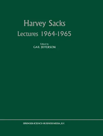 Cover of Harvey Sacks Lectures 1964–1965