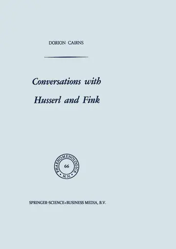 Cover of Conversations with Husserl and Fink